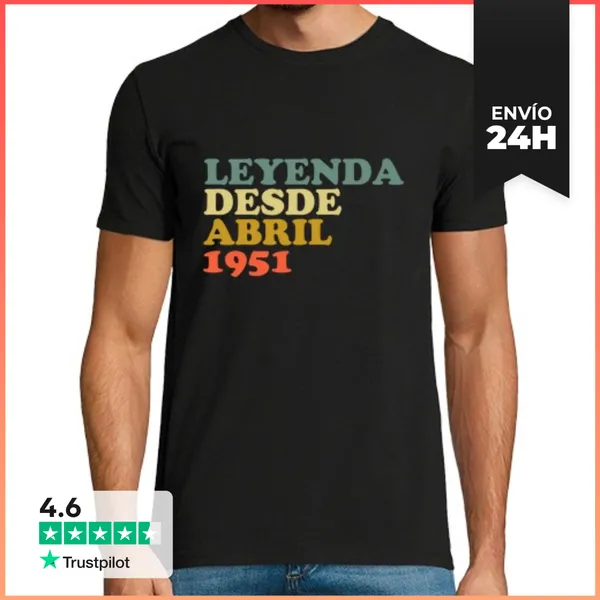 Camiseta Hombre Clásica Leyenda Desde Abril 1951 LaTostadora