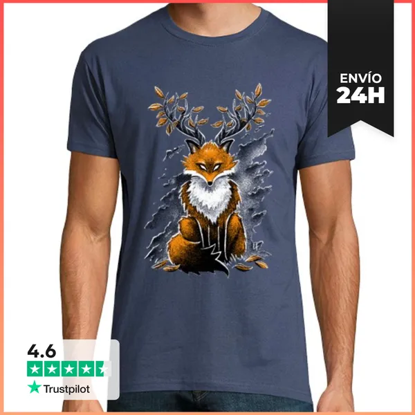 Camiseta Hombre Clásica Zorro Ciervos LaTostadora