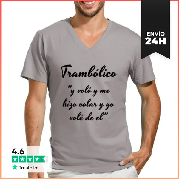 Camiseta Hombre, Cuello Pico Hombre Tramboliko, Manga Corta