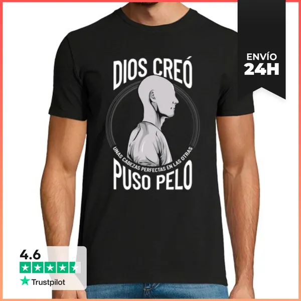 Camiseta Hombre Clásica Dios Creo Cabezas Perfectas Pelo Regalo