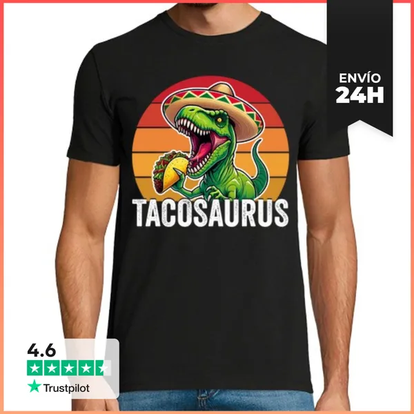 Camiseta Hombre Clásica Tacosaurio LaTostadora