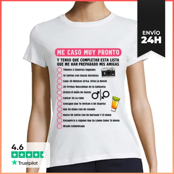 Camiseta Mujer Clásica Despedida De Soltera Me Caso Normas Humor