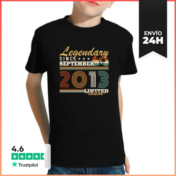 Camiseta Clásica Para Niños Septiembre 2013 Vintage Cumpleaños