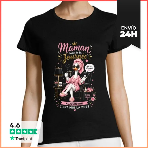 Camiseta Mujer Clásica Mamá Reina Del Día LaTostadora