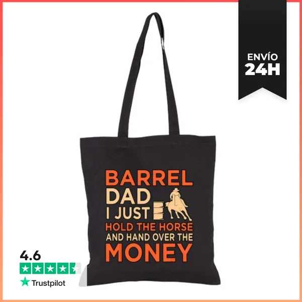 Bolsa De Tela Papá De Carreras De Barriles Jinete De Caballos
