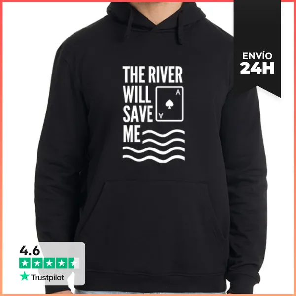 Sudadera Unisex Con Capucha River - Sudadera Negra Hombre