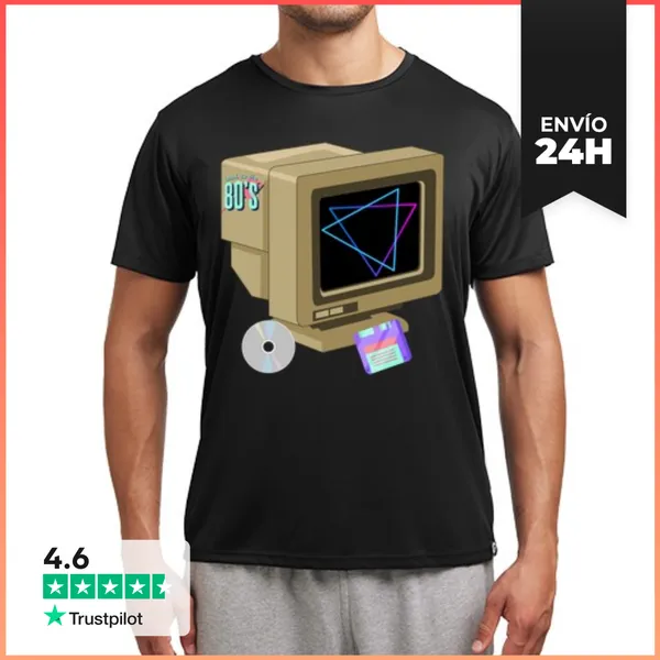 Camiseta Deportiva Hombre Computadora De Los 80 LaTostadora