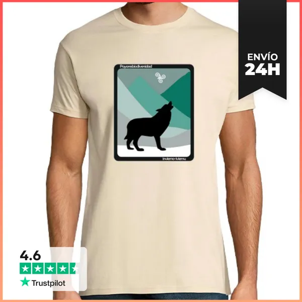 Camiseta Hombre Clásica Invierno Payares Lobo LaTostadora