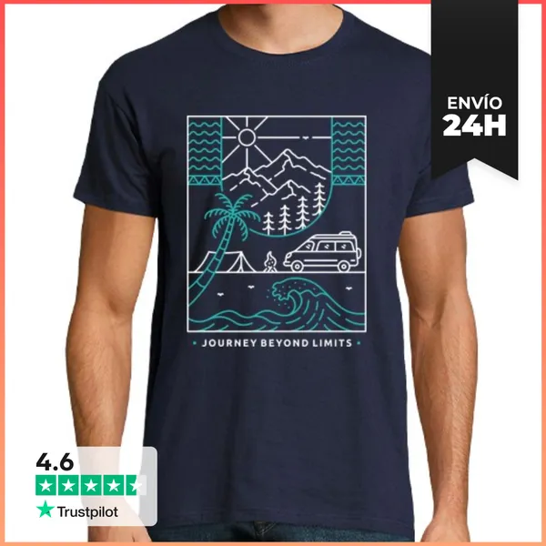 Camiseta Hombre Clásica Viaje Más Allá De Los Límites 2