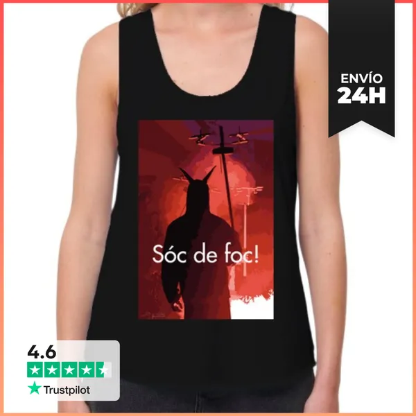 Camiseta Mujer Sin Mangas, Loose Fit Diablo De Fuego LaTostadora