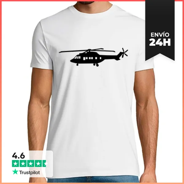 Camiseta Hombre Clásica Piloto De Helicóptero LaTostadora