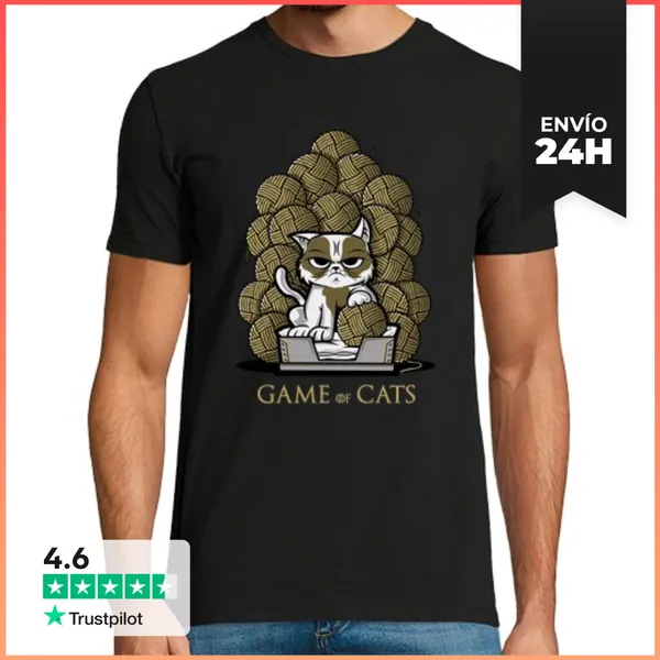 Camiseta Hombre Clásica Game Of Cats LaTostadora