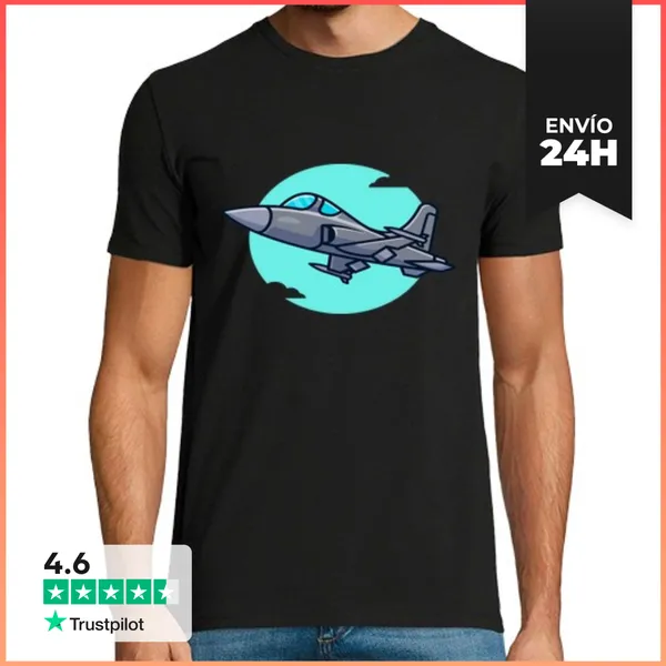 Camiseta Hombre Clásica Avión-caza LaTostadora