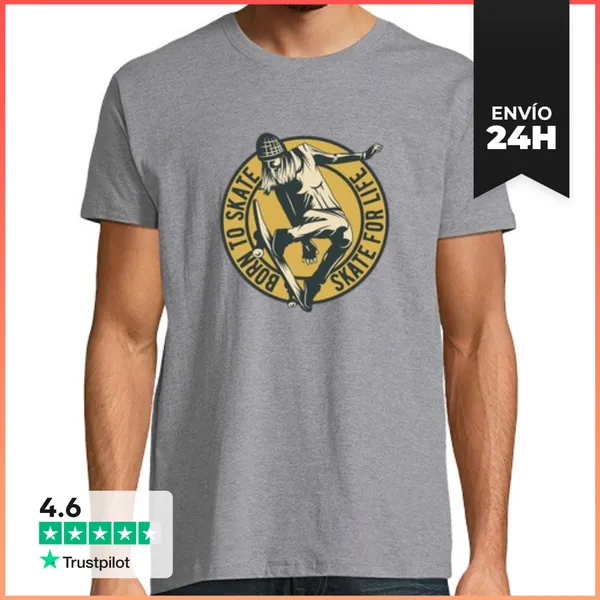 Camiseta Hombre Clásica Born To Skate LaTostadora