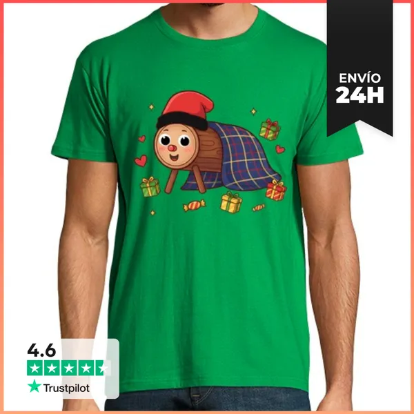 Camiseta Hombre Clásica Caga Tió De Nadal LaTostadora