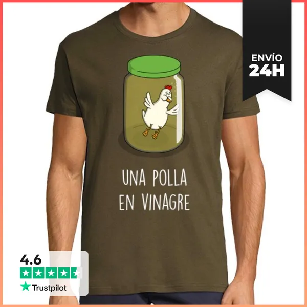 Camiseta Hombre Clásica Una P... En Vinagre Black LaTostadora