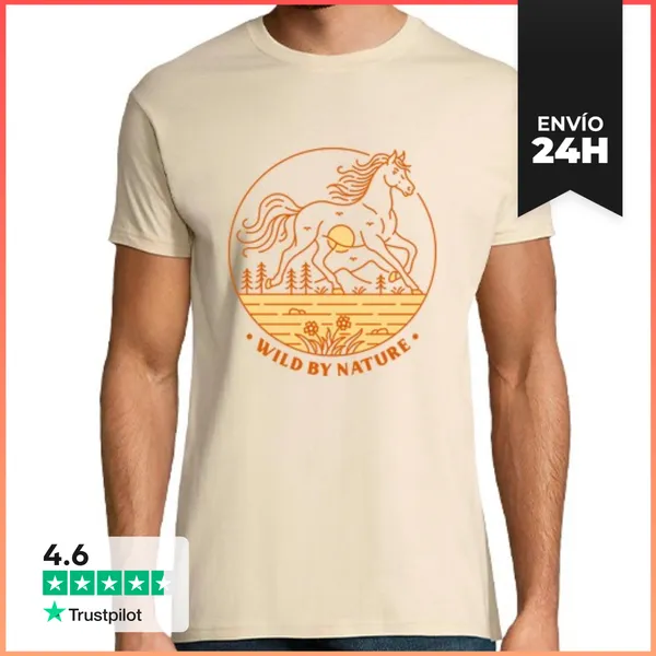 Camiseta Hombre Clásica Salvaje Por Naturaleza LaTostadora