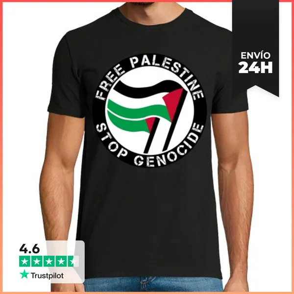 Camiseta Hombre Clásica Stop Genocide LaTostadora