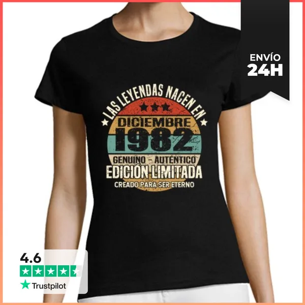 Camiseta Mujer Clásica Leyendas Nacen En Diciembre 1982