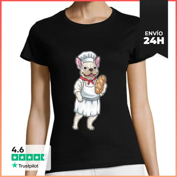 Camiseta Mujer Clásica Pan De Bulldog Francés LaTostadora