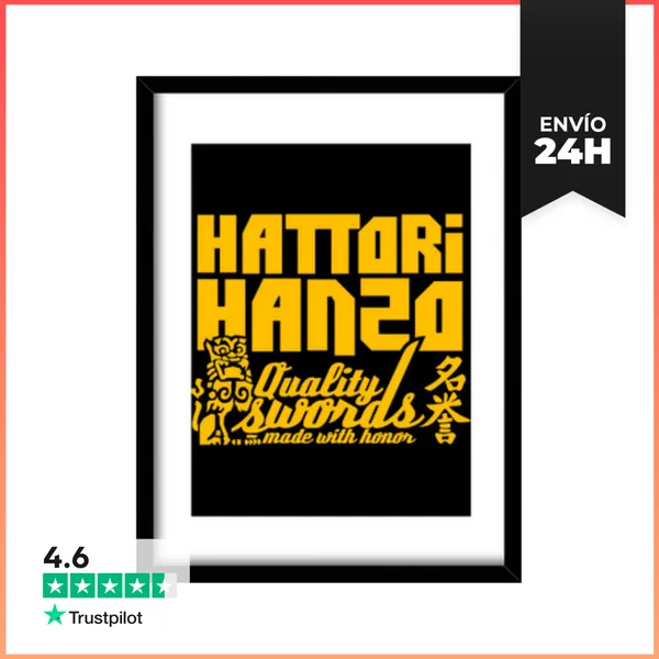Cuadro Con Marco Vertical Kill Bill: Hattori Hanzo LaTostadora