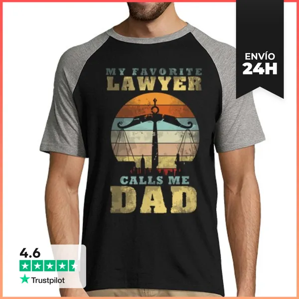 Camiseta Hombre, Estilo Béisbol Mi Abogado Favorito Me Llama Papá