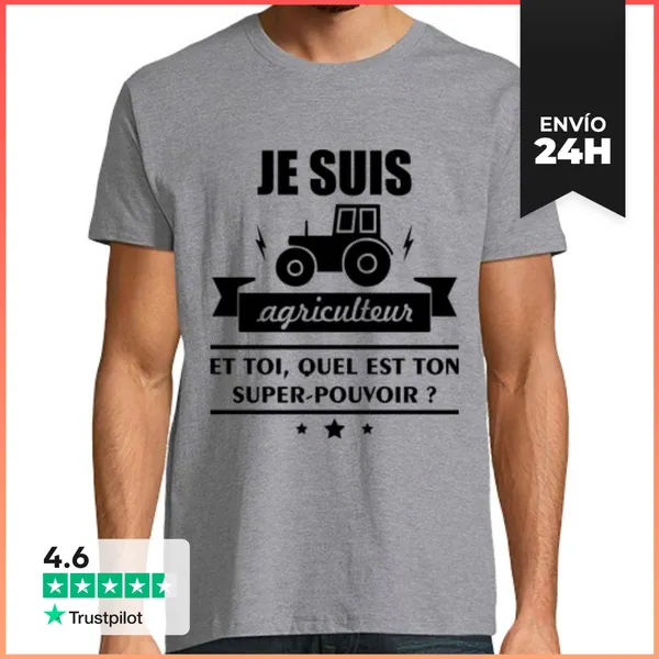 Camiseta Hombre Clásica Granjero Súper Poder LaTostadora