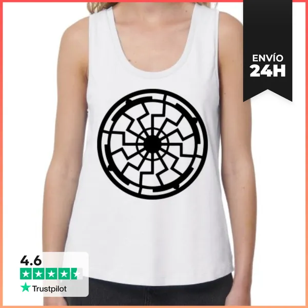 Camiseta Mujer Sin Mangas, Loose Fit Círculo De Cultivos De