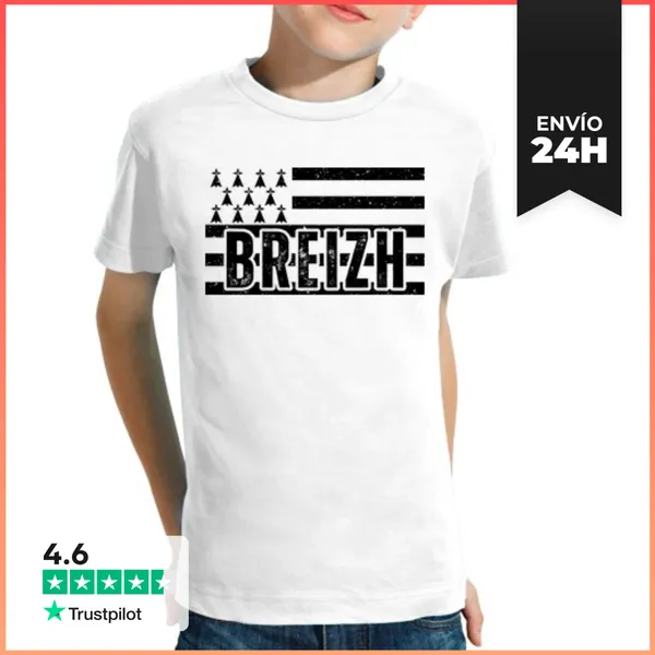 Camiseta Clásica Para Niños Bandera Bretona Regalo De Bretaña