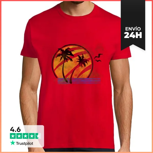 Camiseta Hombre Clásica -Camiseta De Ellie- Chico Rojo