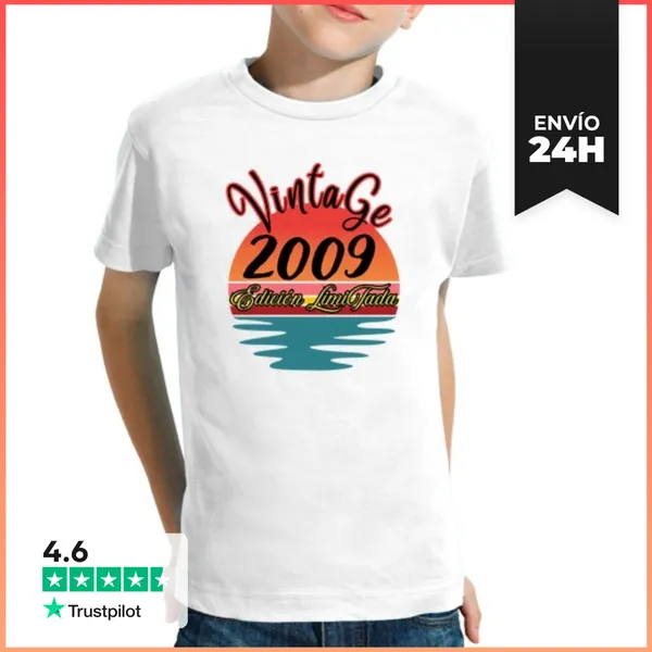 Camiseta Clásica Para Niños Vintage 2009 Edición Limitada Regalo
