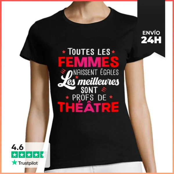 Camiseta Mujer Clásica Profesora Profesora De Teatro Profesión