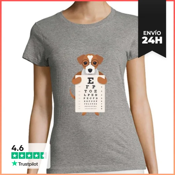 Camiseta Mujer Clásica Camiseta Carta De Ojo De Perro LaTostadora
