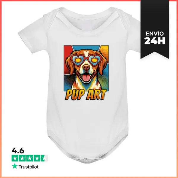 Body Bebé Perro Retro De Pop Art Brittany LaTostadora