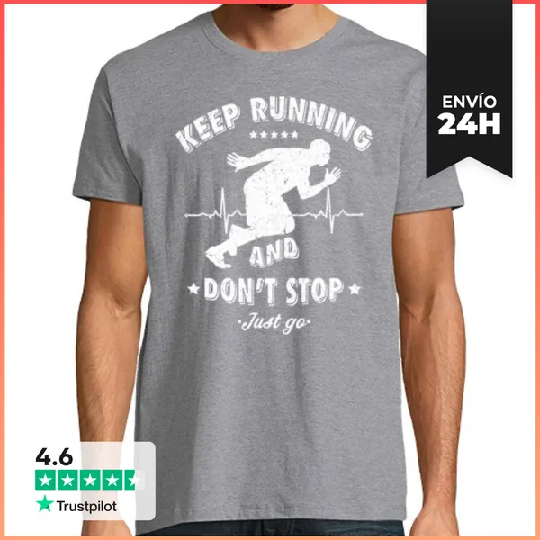 Camiseta Hombre Clásica Keep Running And Don't Stop LaTostadora
