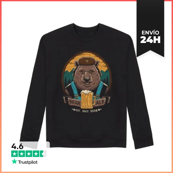 Sudadera Unisex Oso Cerveza LaTostadora