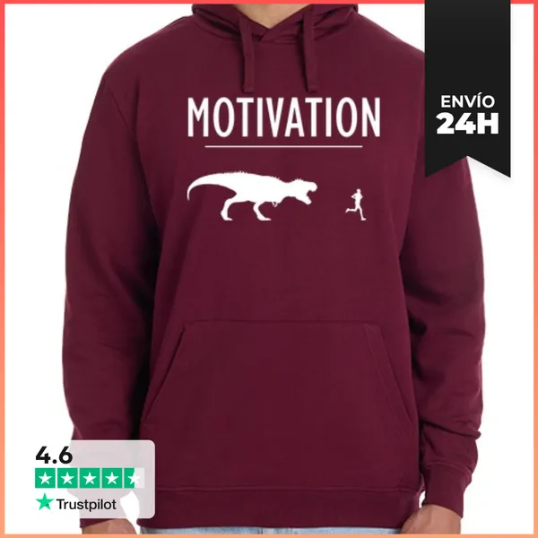 Sudadera Unisex Con Capucha Motivation - Running LaTostadora