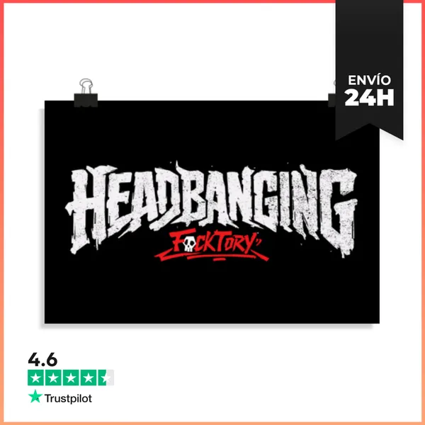 Póster Horizontal Headbanging Blanco LaTostadora
