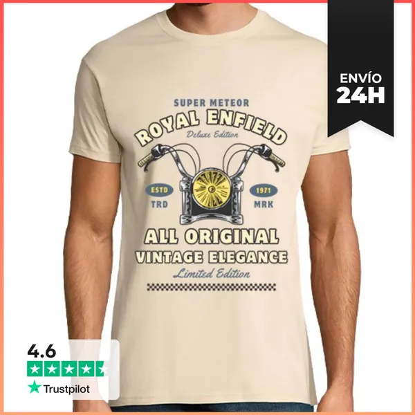 Camiseta Hombre Clásica Motos Clásicas Estilo 1971 Vintage Ropa