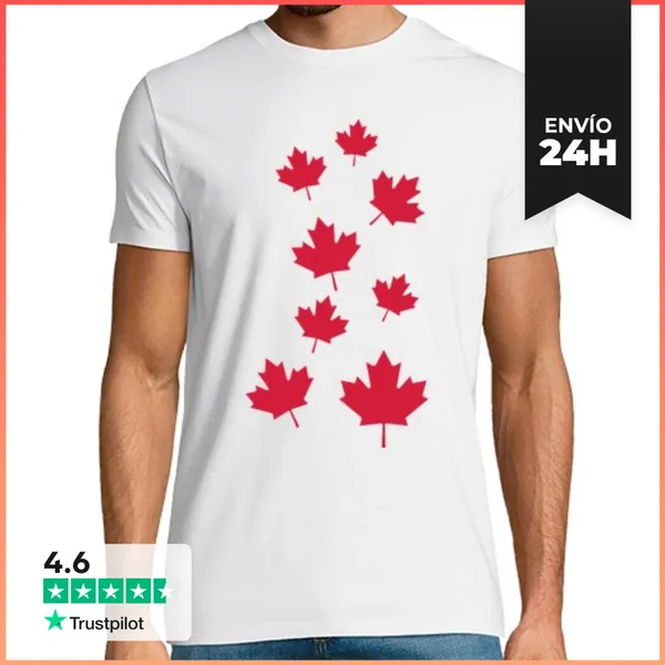 Camiseta Hombre Clásica Las Hojas De Arce De Canadá LaTostadora