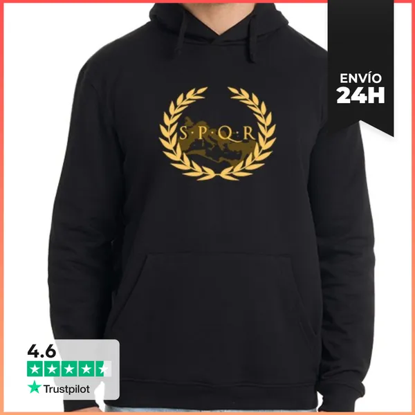 Sudadera Unisex Con Capucha Spqr Senatus Populus Que Romanus