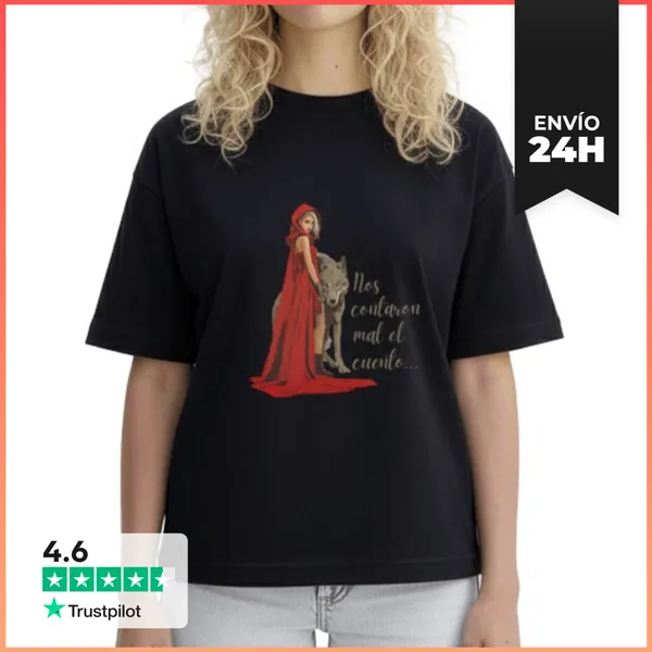 Camiseta Mujer Boxy Nos Contaron Mal El Cuento LaTostadora