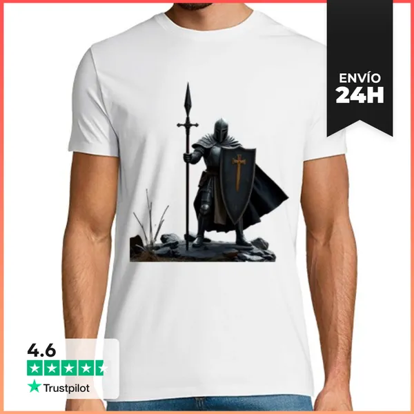 Camiseta Hombre Clásica Jinete Templario Armado LaTostadora
