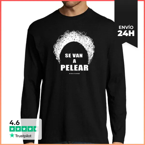 Camiseta Hombre Manga Larga Se Van A Pelear Mi Polla Y Tu Paladar
