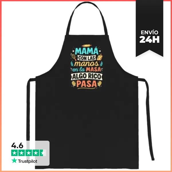 Delantal Mamá Con Las Manos En La Masa... Regalos Día De La Madre