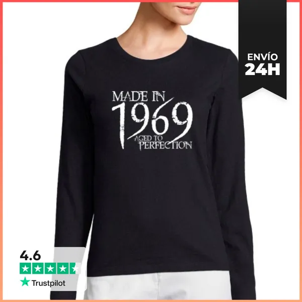 Camiseta Mujer Manga Larga 1969 Northwood Blanco LaTostadora