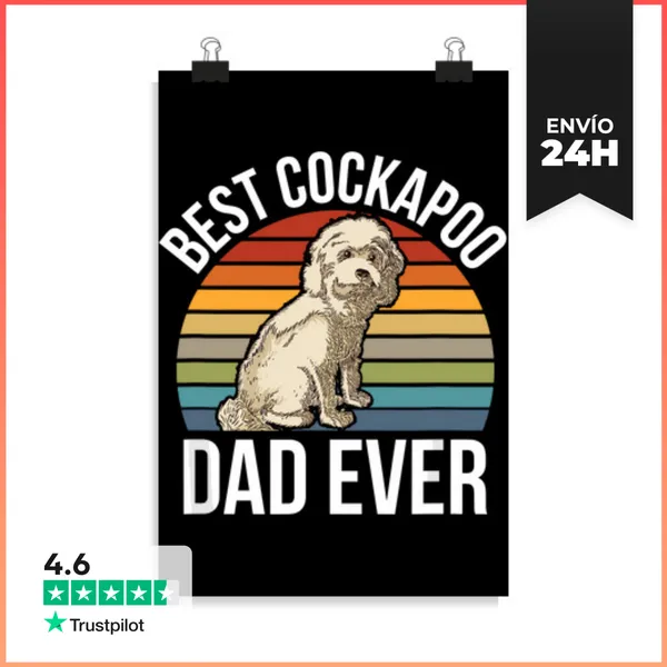 Póster Vertical Mejor Papá De Cockapoo De Todos Los Tiempos Perro