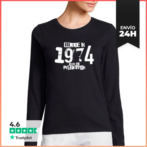 Camiseta Mujer Manga Larga 1974 KingsOfPacifica Blanco
