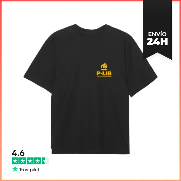 Camiseta Oversize Logo Partido Libertario Dorado LaTostadora