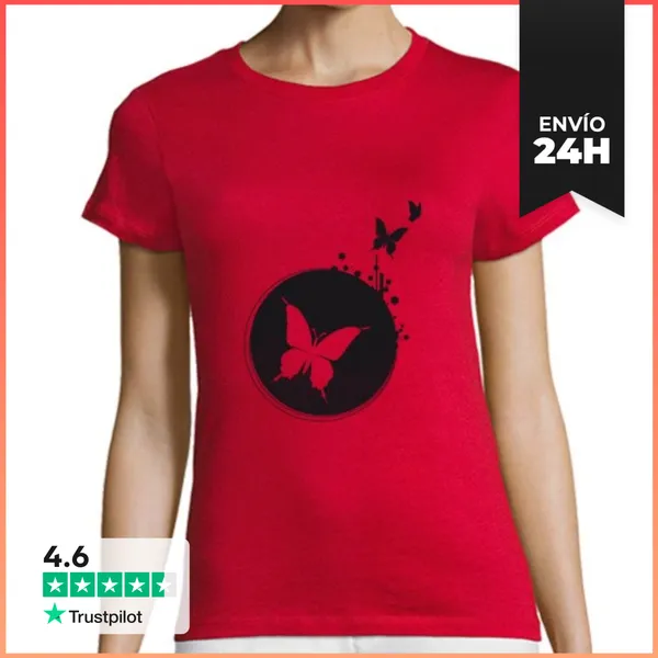 Camiseta Mujer Clásica Papillon Noir Transparent LaTostadora